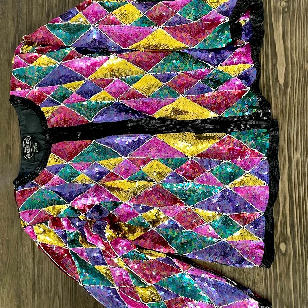 Colorful Sequin Diamond Jacket - image 1